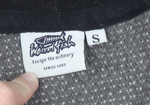 Weird Fish Men's Grey 1/2 Zip Knit Sweatshirt Size S