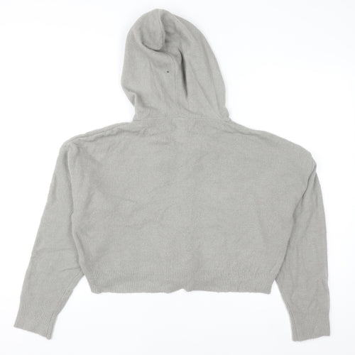 PrettyLittleThing Womens Grey Small Knit Pullover Hoodie