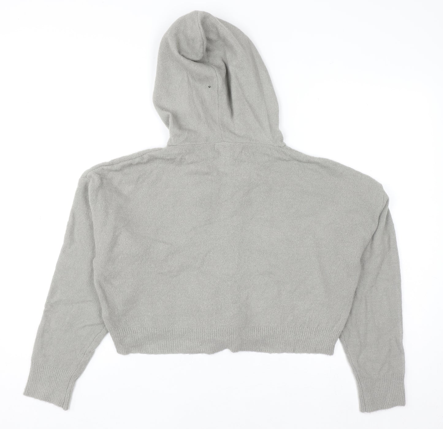 PrettyLittleThing Womens Grey Small Knit Pullover Hoodie