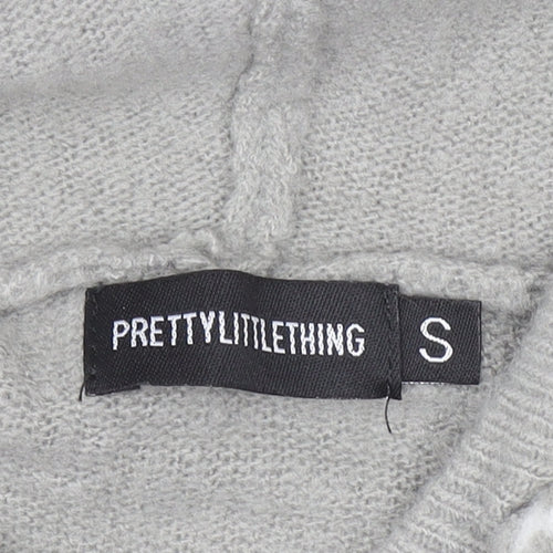 PrettyLittleThing Womens Grey Small Knit Pullover Hoodie