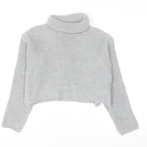 Missguided Women’s Grey Roll Neck Chunky Knit Jumper Size S