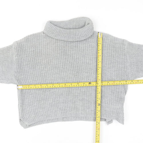 Missguided Women’s Grey Roll Neck Chunky Knit Jumper Size S