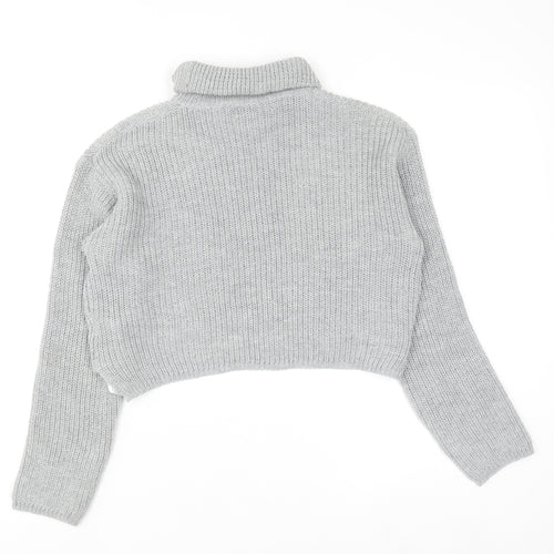 Missguided Women’s Grey Roll Neck Chunky Knit Jumper Size S