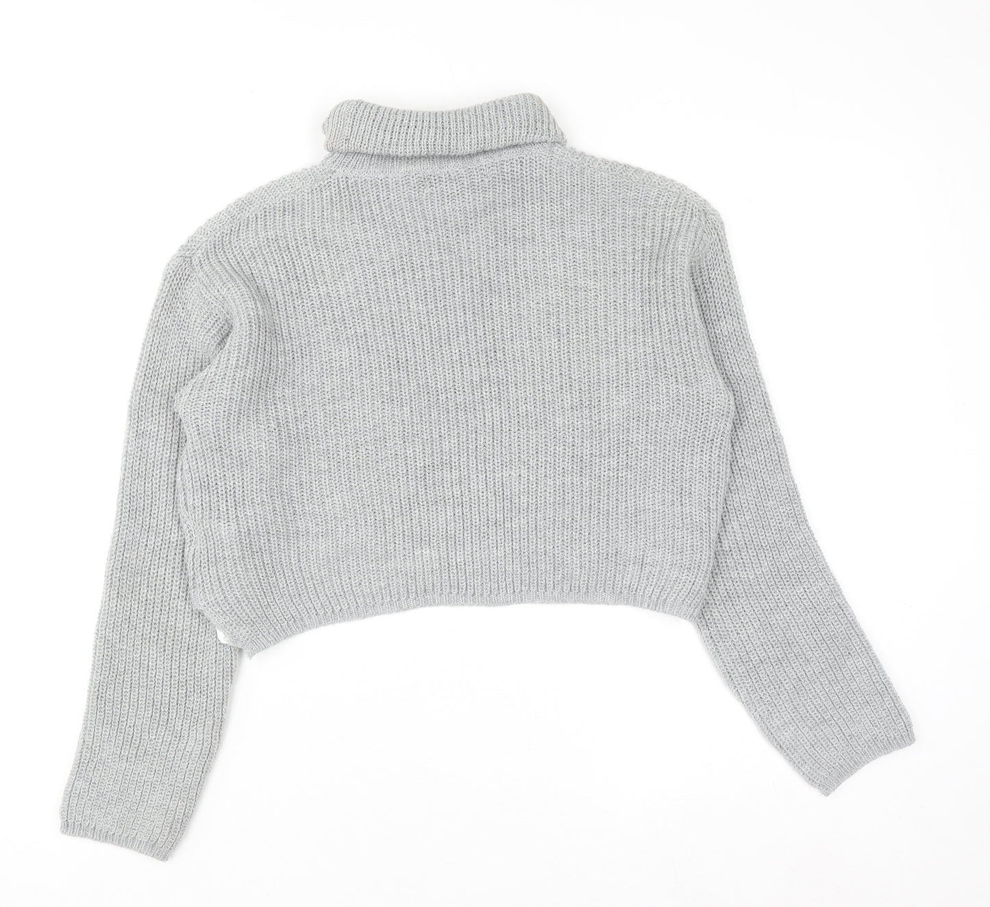 Missguided Women’s Grey Roll Neck Chunky Knit Jumper Size S