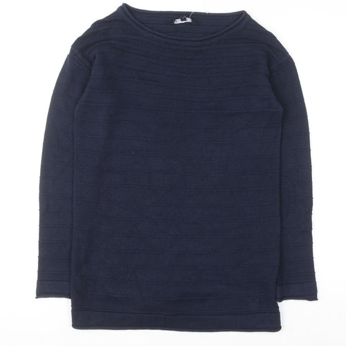 Crew Clothing Women’s Blue Cotton Blend Long Sleeve Jumper Size 6