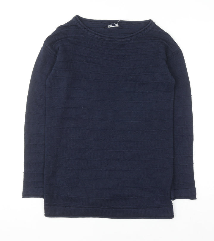Crew Clothing Women’s Blue Cotton Blend Long Sleeve Jumper Size 6