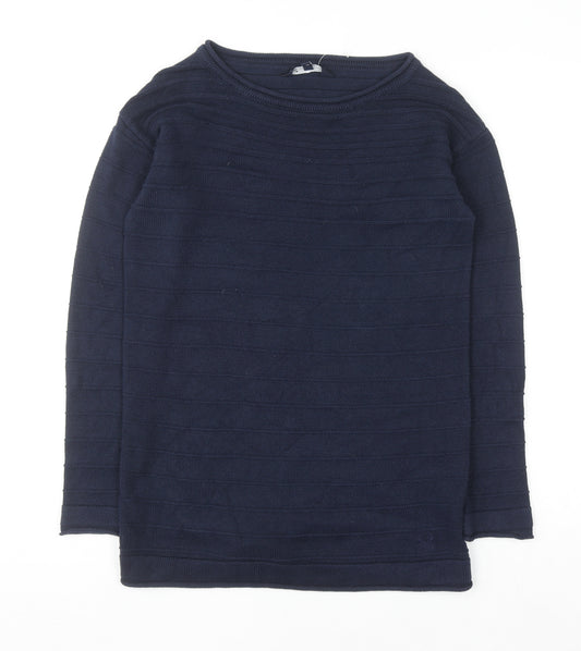 Crew Clothing Women’s Blue Cotton Blend Long Sleeve Jumper Size 6