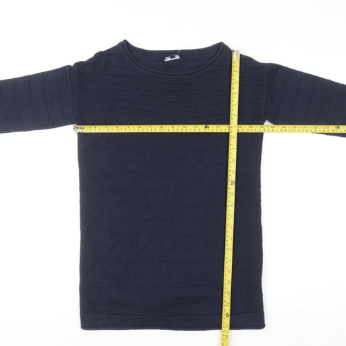 Crew Clothing Women’s Blue Cotton Blend Long Sleeve Jumper Size 6