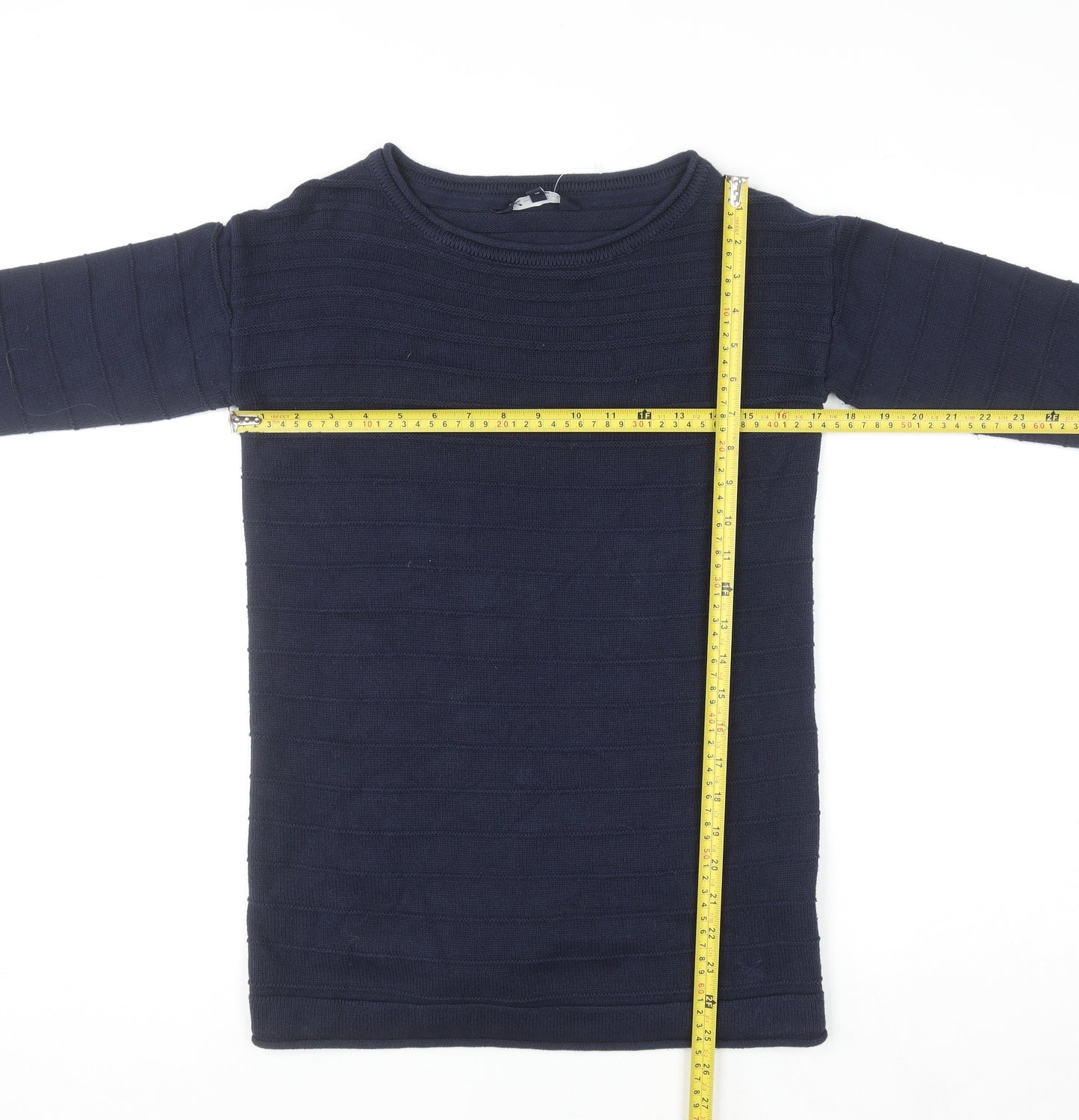 Crew Clothing Women’s Blue Cotton Blend Long Sleeve Jumper Size 6