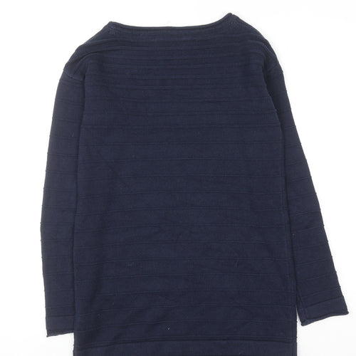 Crew Clothing Women’s Blue Cotton Blend Long Sleeve Jumper Size 6