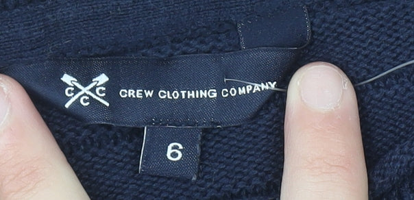Crew Clothing Women’s Blue Cotton Blend Long Sleeve Jumper Size 6
