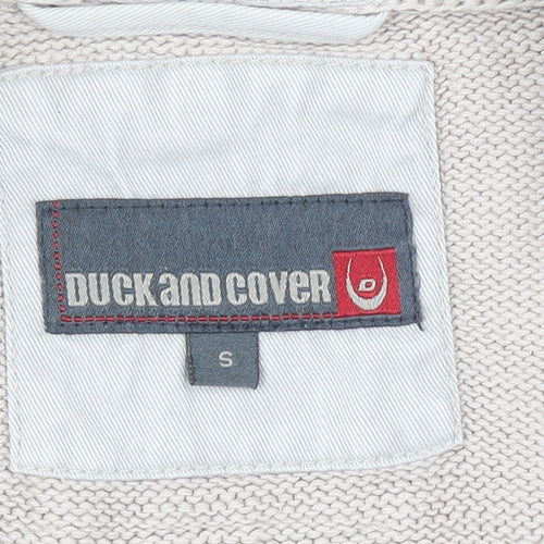 Duck and Cover Men's Beige 1/4 Zip Cotton Jumper Size S