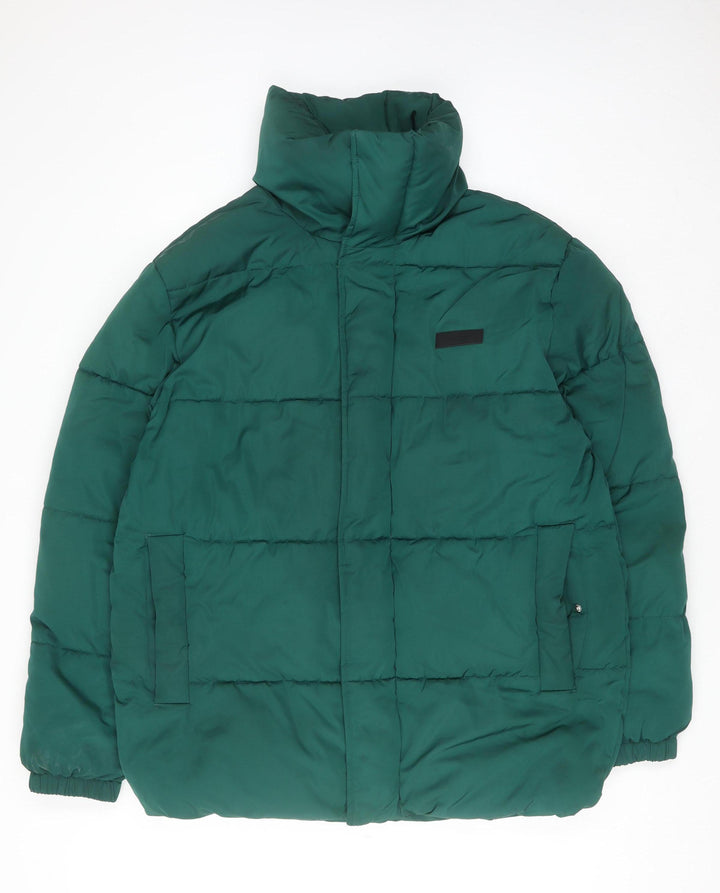Michael Kors Women's Green Puffer Jacket Size M Winter Coat