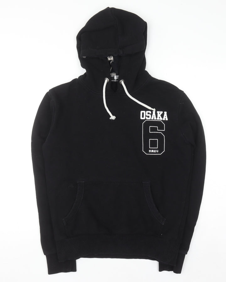 Superdry Men's Black Osaka 6 Graphic Pullover Hoodie Size S