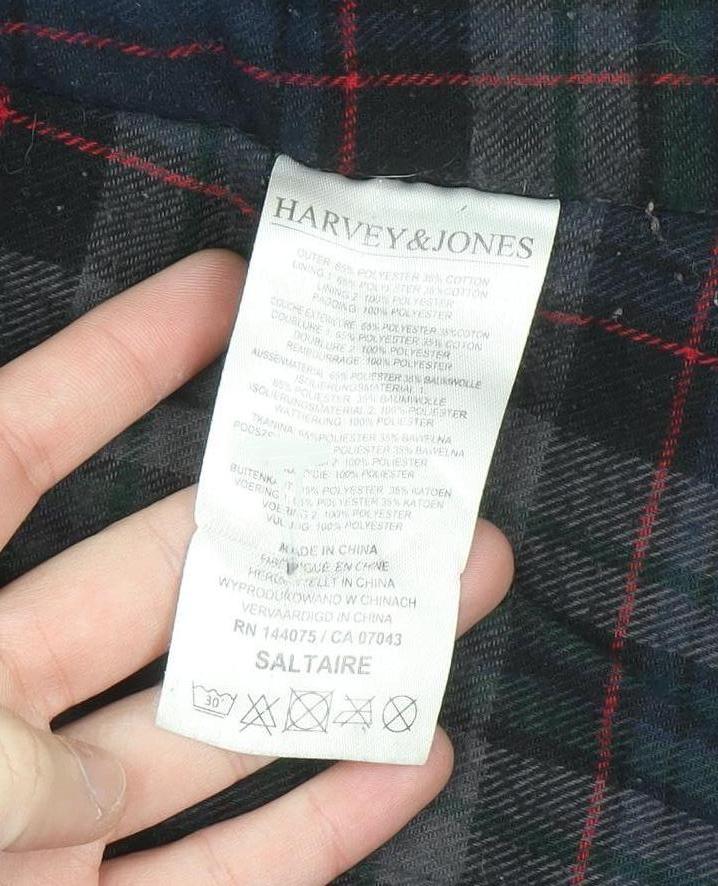 Harvey & Jones Womens Blue Parka Coat 8 Faux Fur Hood Lined Winter Jacket