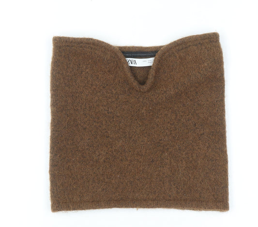 Zara Women Brown Knit Alpaca Blend Sleeveless V-Neck Camisole Top S