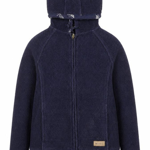 Weird Fish Women's Navy Blue Full Zip Hoodie Size 8 Cotton Blend