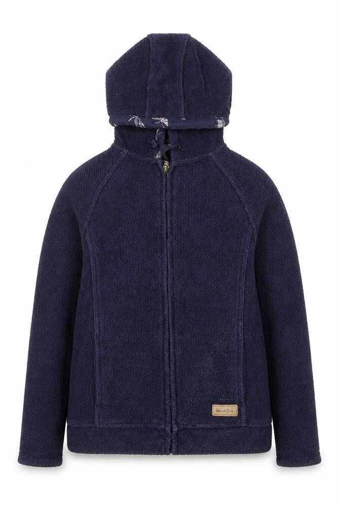 Weird Fish Women's Navy Blue Full Zip Hoodie Size 8 Cotton Blend