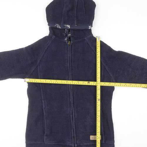 Weird Fish Women's Navy Blue Full Zip Hoodie Size 8 Cotton Blend