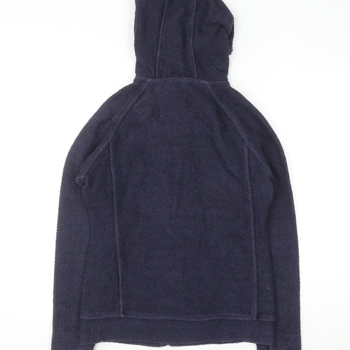 Weird Fish Women's Navy Blue Full Zip Hoodie Size 8 Cotton Blend