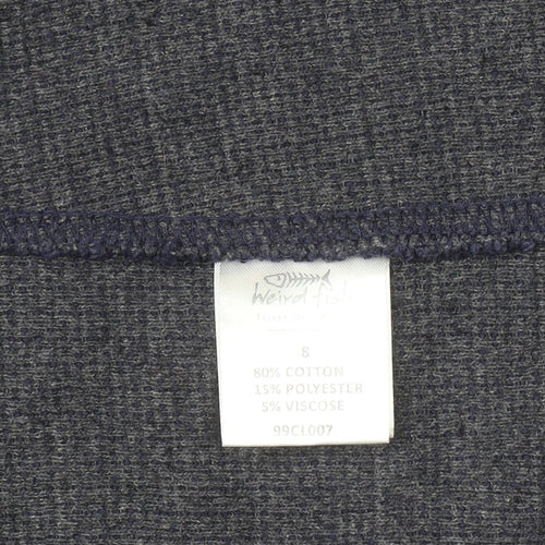 Weird Fish Women's Navy Blue Full Zip Hoodie Size 8 Cotton Blend