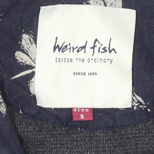 Weird Fish Women's Navy Blue Full Zip Hoodie Size 8 Cotton Blend