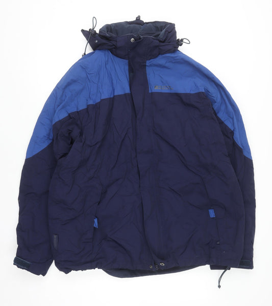 Mountain Warehouse Men's Blue 3-in-1 Waterproof Hooded Jacket Size L