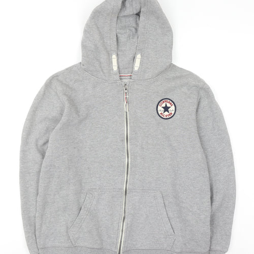 Converse Boys Grey Full Zip Hoodie 13-15 Years Cotton Blend