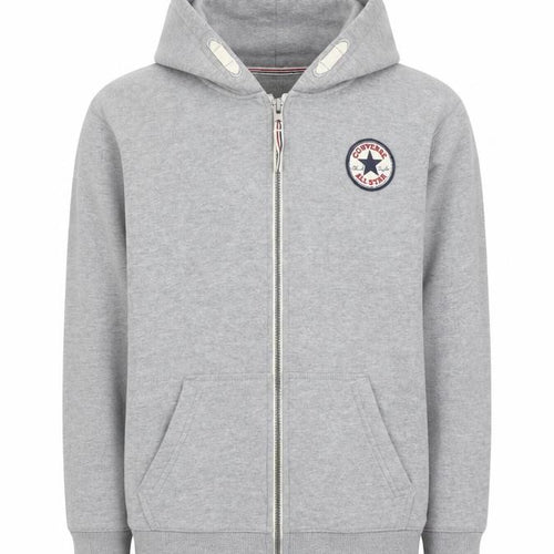 Converse Boys Grey Full Zip Hoodie 13-15 Years Cotton Blend