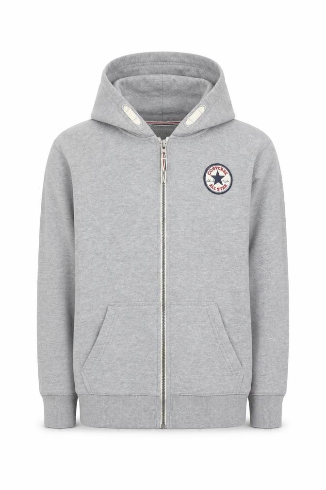 Converse Boys Grey Full Zip Hoodie 13-15 Years Cotton Blend