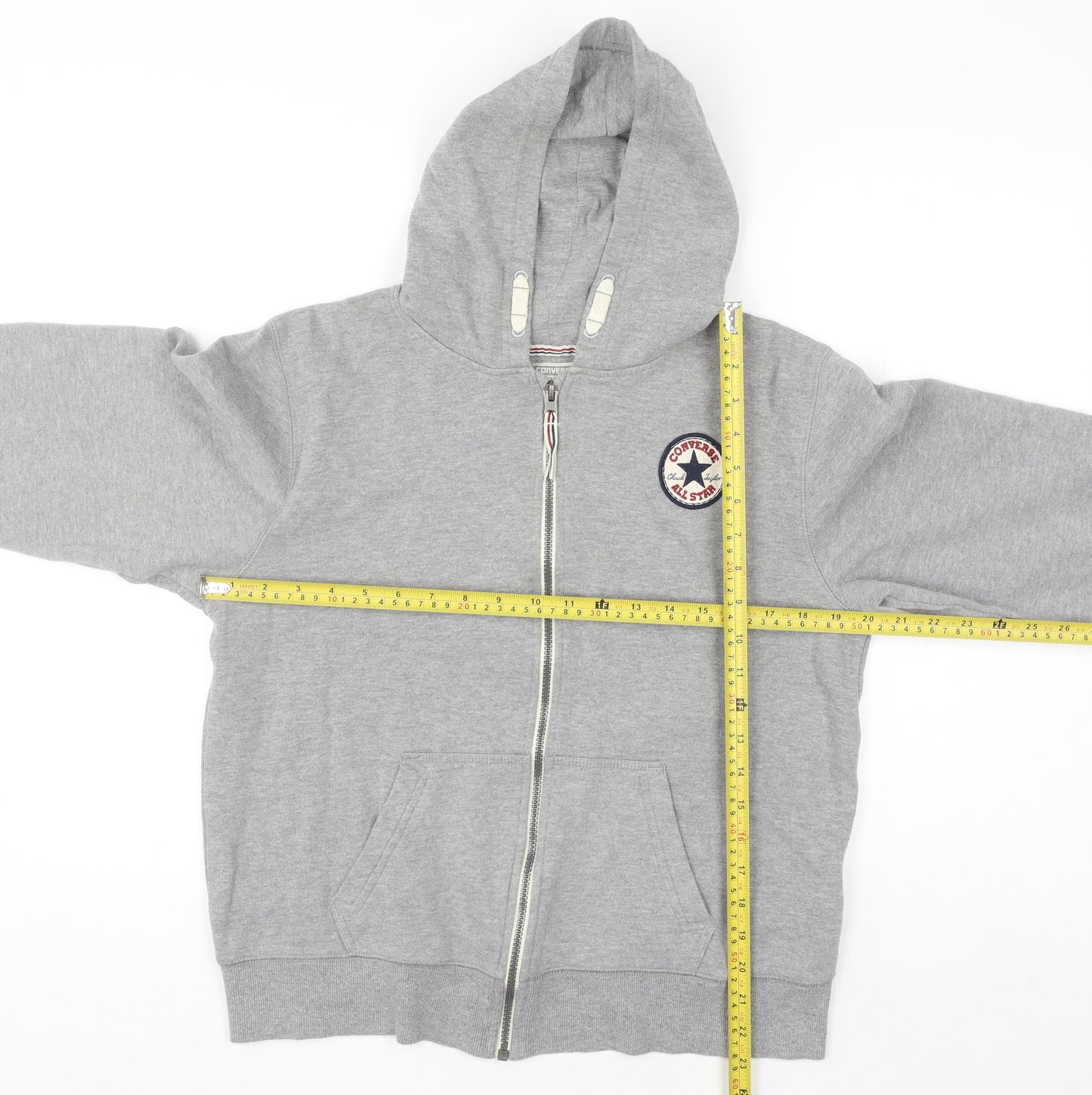 Converse Boys Grey Full Zip Hoodie 13-15 Years Cotton Blend