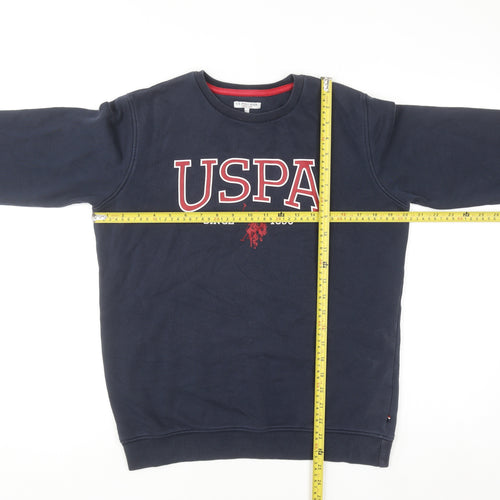 U.S. Polo Assn. Boys Blue 14-15 Years Pullover Sweatshirt Crew Neck