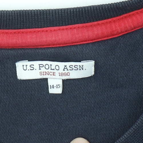 U.S. Polo Assn. Boys Blue 14-15 Years Pullover Sweatshirt Crew Neck