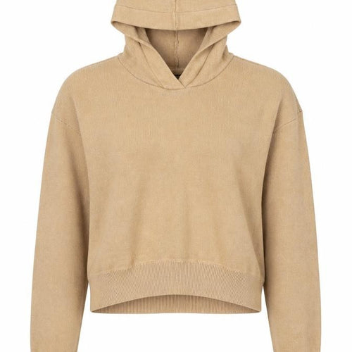 Brave Soul Women's Beige Hooded Pullover Knit Hoodie XS
