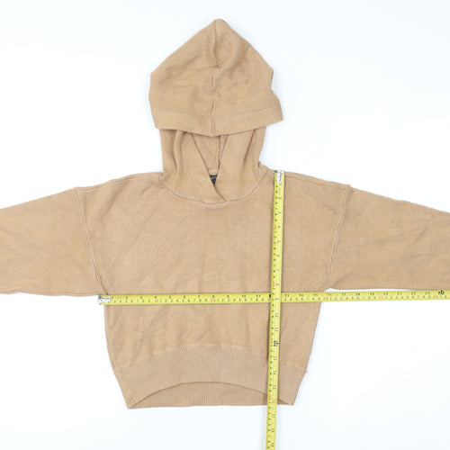 Brave Soul Women's Beige Hooded Pullover Knit Hoodie XS