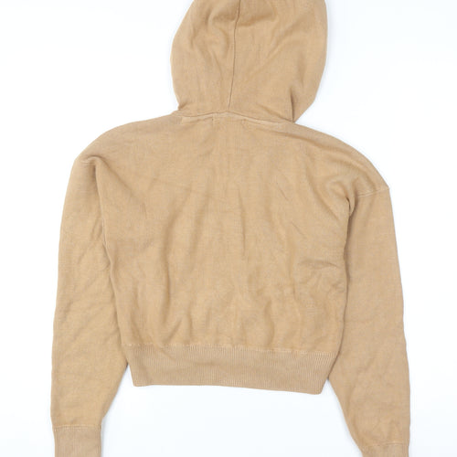 Brave Soul Women's Beige Hooded Pullover Knit Hoodie XS