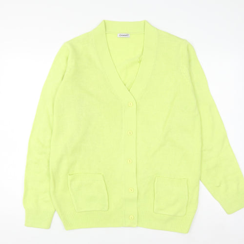 Damart Womens Green V-Neck Long Sleeve Knit Cardigan Size 14