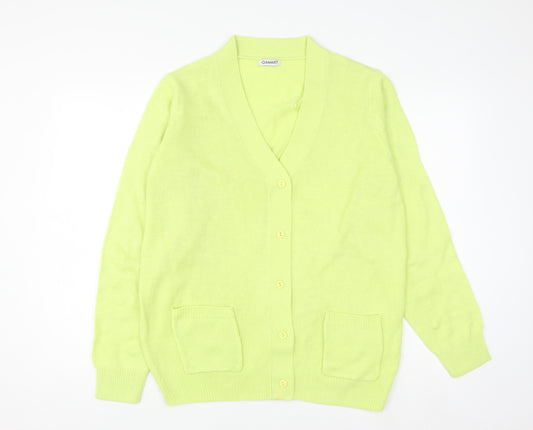 Damart Womens Green V-Neck Long Sleeve Knit Cardigan Size 14