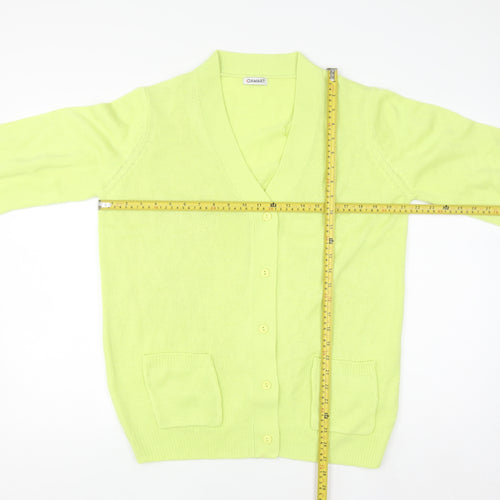 Damart Womens Green V-Neck Long Sleeve Knit Cardigan Size 14