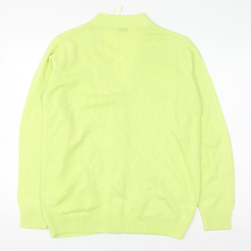 Damart Womens Green V-Neck Long Sleeve Knit Cardigan Size 14