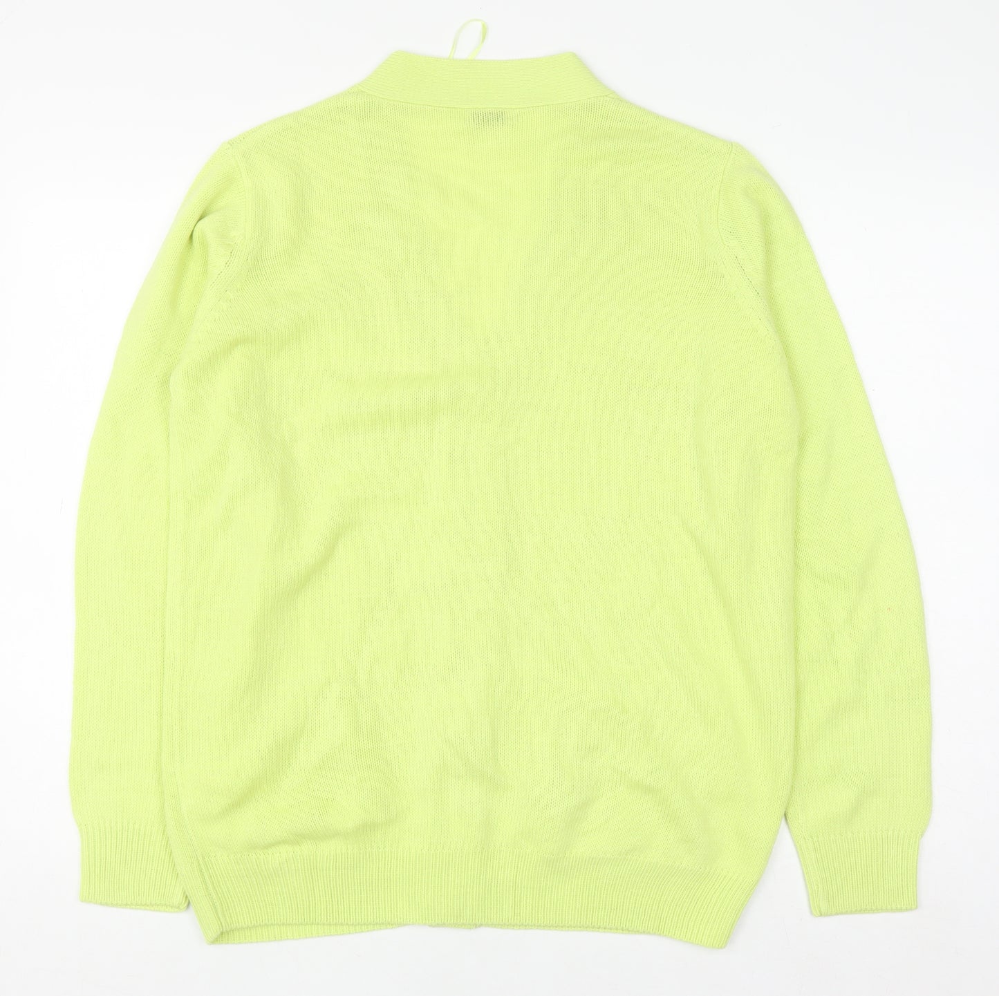 Damart Womens Green V-Neck Long Sleeve Knit Cardigan Size 14