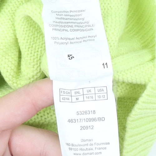 Damart Womens Green V-Neck Long Sleeve Knit Cardigan Size 14