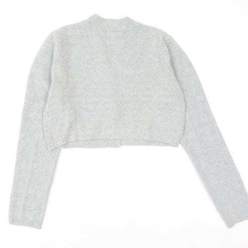 PrettyLittleThing Womens Grey V-Neck Long Sleeve Button Cardigan Size S
