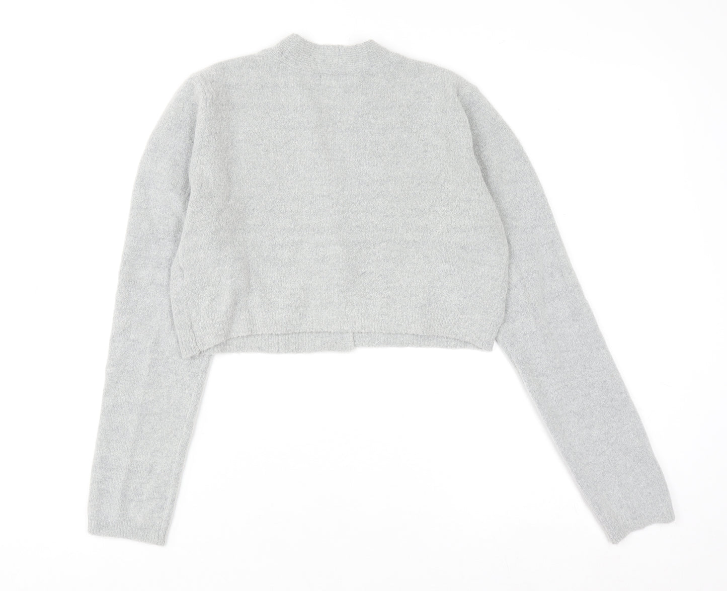 PrettyLittleThing Womens Grey V-Neck Long Sleeve Button Cardigan Size S