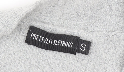 PrettyLittleThing Womens Grey V-Neck Long Sleeve Button Cardigan Size S