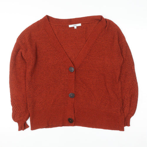Next Women Brown Chunky Knit Button Cardigan Size M