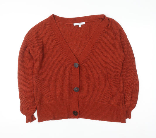 Next Women Brown Chunky Knit Button Cardigan Size M