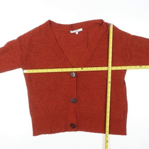 Next Women Brown Chunky Knit Button Cardigan Size M