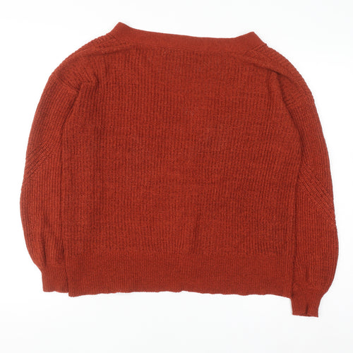 Next Women Brown Chunky Knit Button Cardigan Size M
