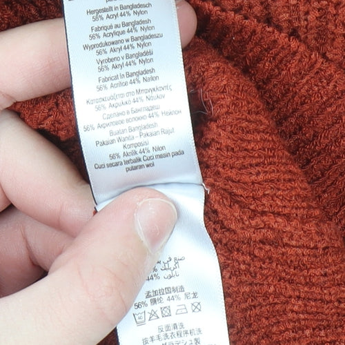 Next Women Brown Chunky Knit Button Cardigan Size M